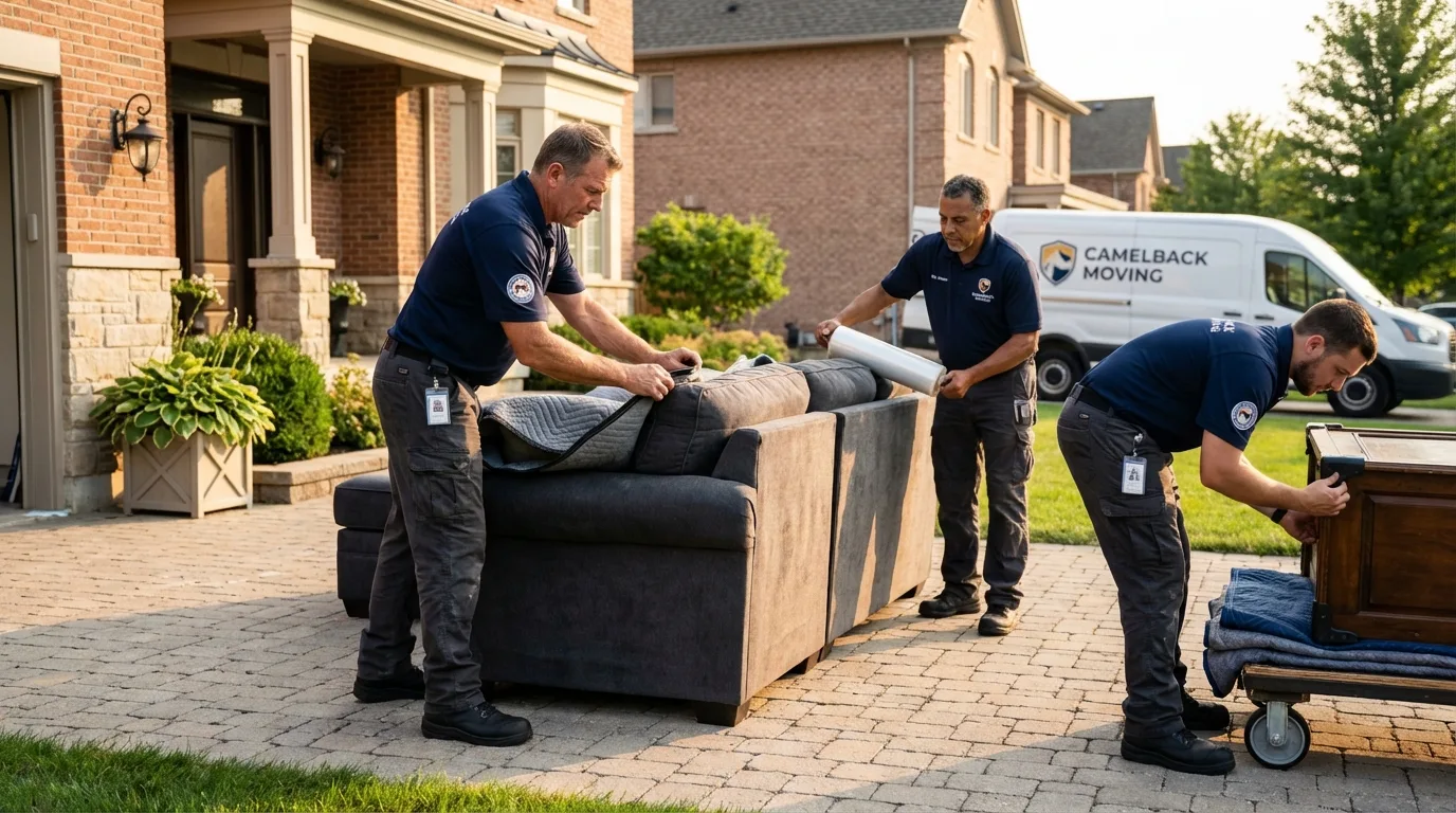 Large estate moving crew wrapping furniture in Williamsport, PA