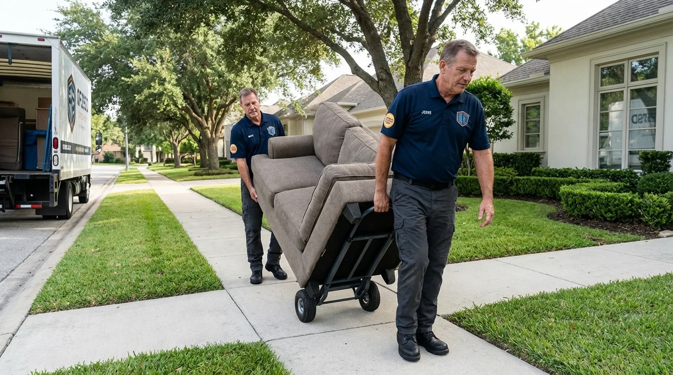 Local residential moving crew loading furniture in Williamsport, PA