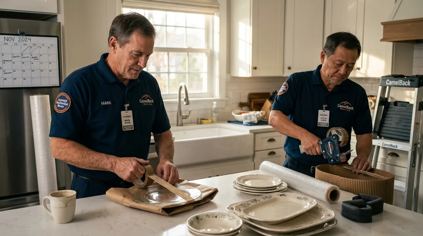 Professional crew packing kitchen dishware in Williamsport, PA